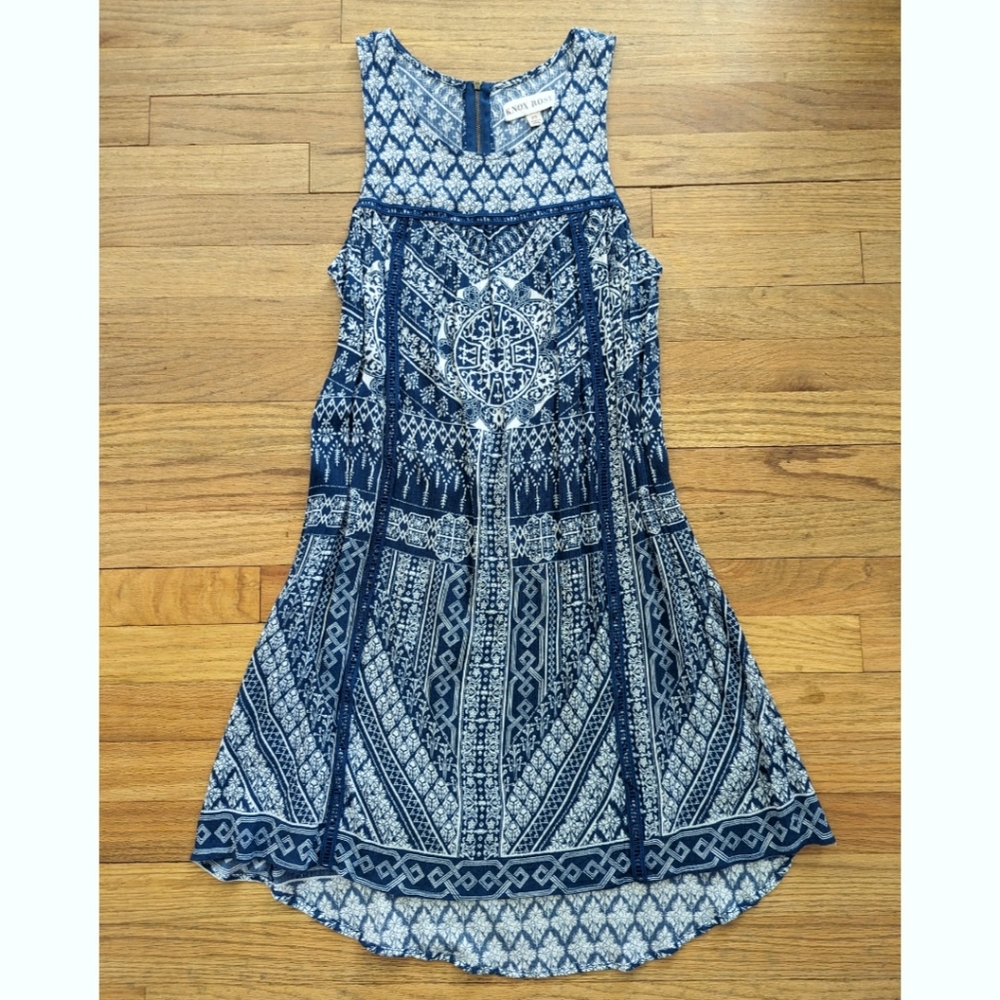 Knox Rose Boho Pattern Mix Midi Dress - Size XS